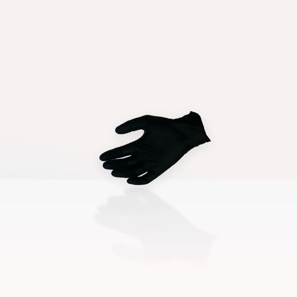 gant nitrile noir non poudré face emballez mieux