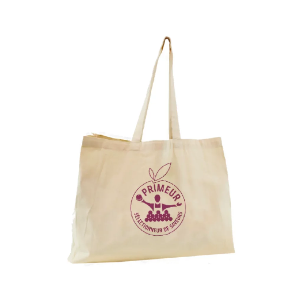 sac cabas coton primeur violet